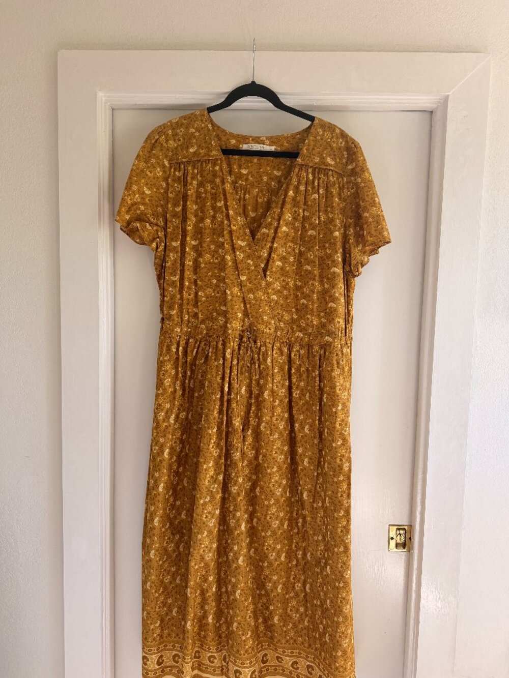 Christy Dawn Dawn Dress Mustard Gold Ditsy Floral Wrap Midi 3X